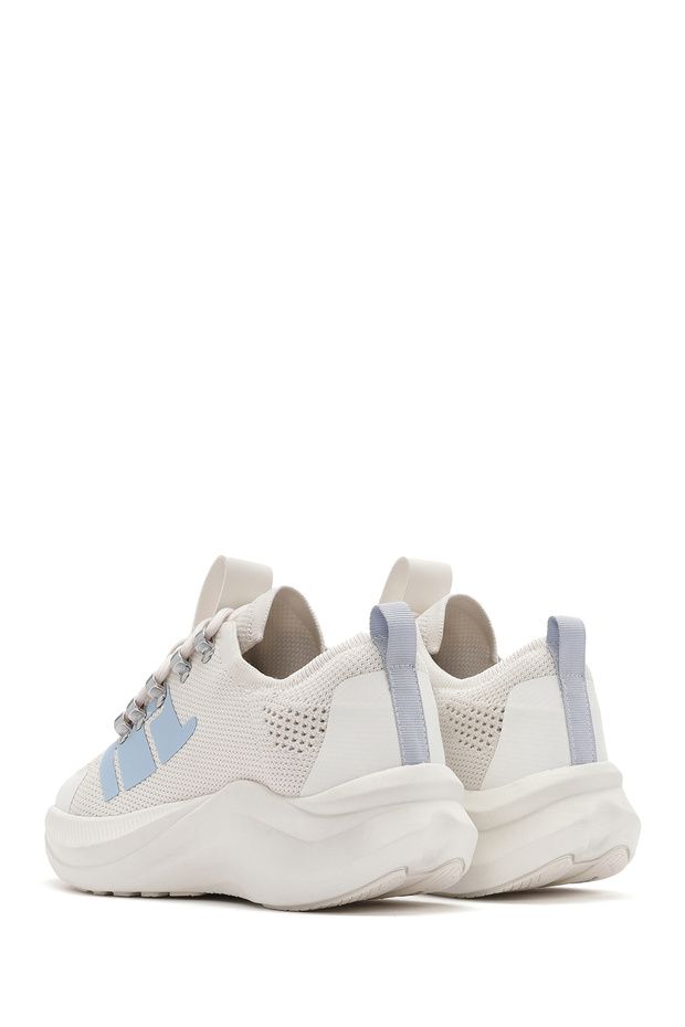 Zero Kadın Gri Kalın Tabanlı Bağcıklı Kumaş Sneaker 25SFD43166F - 5