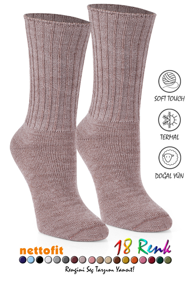 Kışlık Kadın Yünlü Uyku Çorabı Soft Touch_ - 3