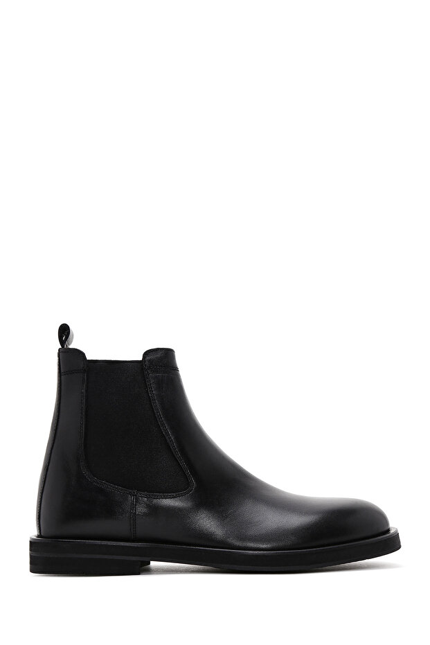 Men's Black Leather Casual Chelsea Boots 24Wfd 620518