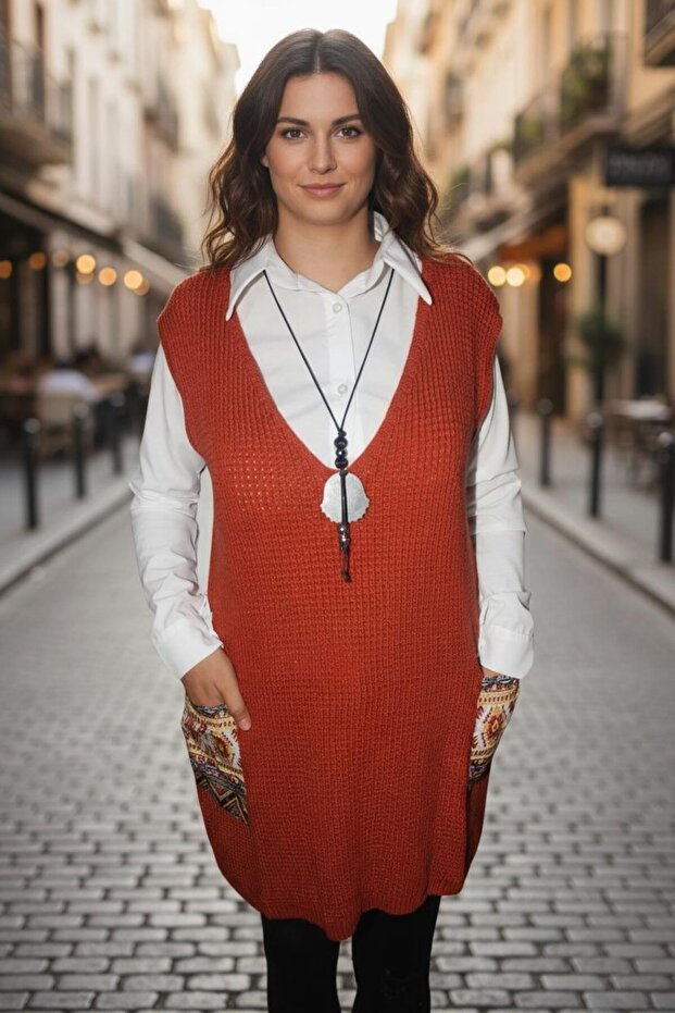 Selanik Cepli Triko Süveter - 2