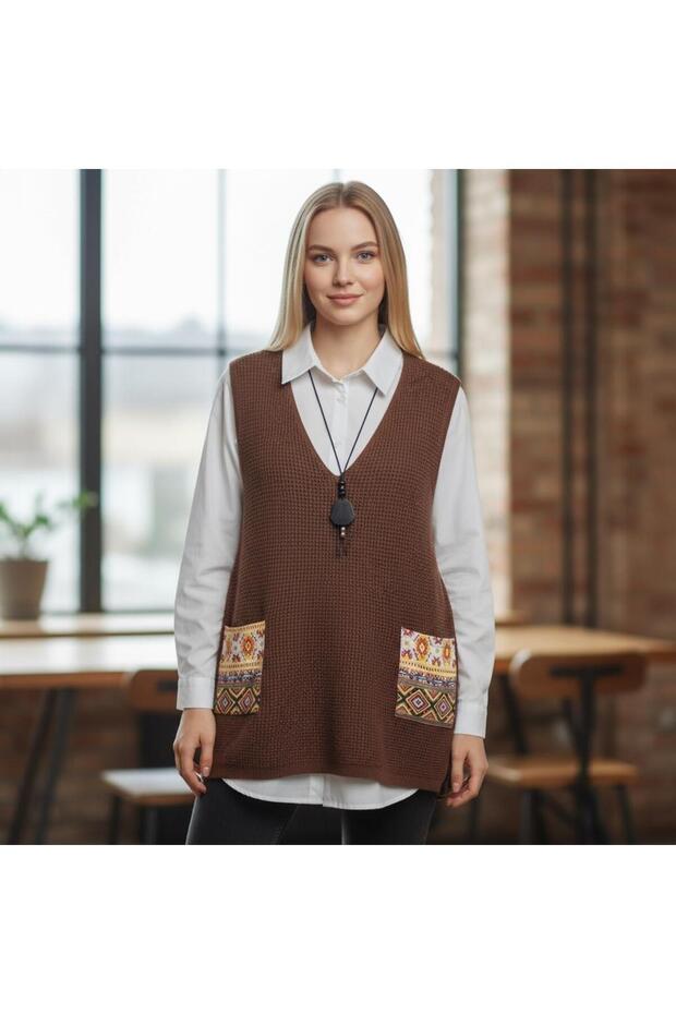 Selanik Cepli Triko Süveter - 1