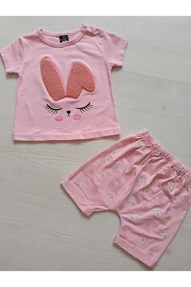 Rabbit Patterned Shorts Set - 2