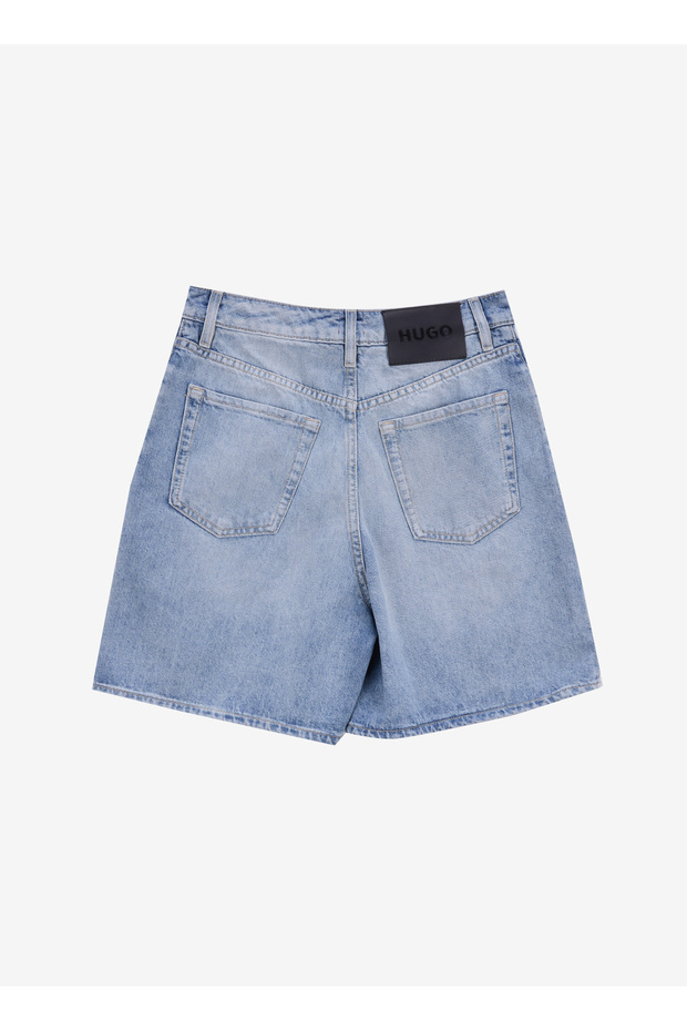 Yüksek Bel Regular Fit Mavi Kadın Denim Şort 50538863 - 8