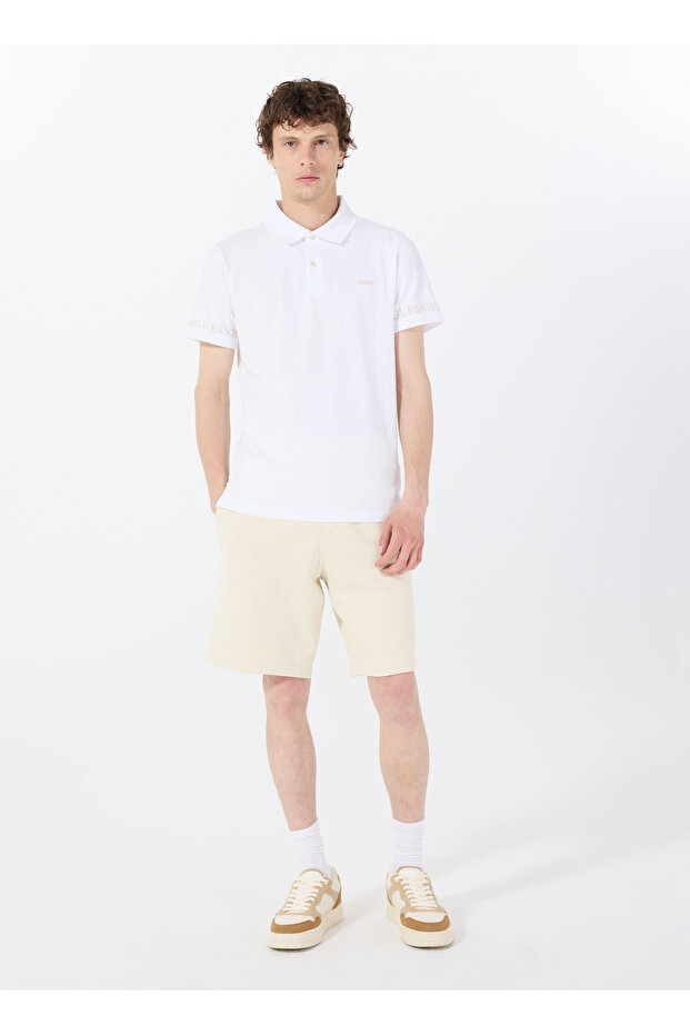 Bej Erkek Loose Fit Desenli Sweat Şort M5GD10KCN01G1V7 CLOVIS SHORTS - 1