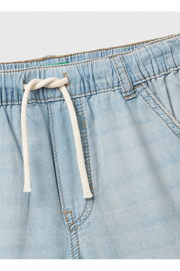 Normal Bel Regular Fit Açık İndigo Erkek Çocuk Şort 4DHJC9047 - 2
