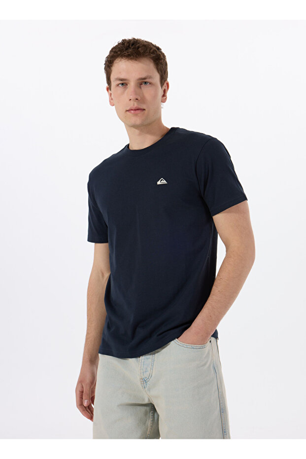 Eqyzt07711 Basic Ss Tee Young Men Navy Blue Crew Neck Regular Fit Men's T-Shirt