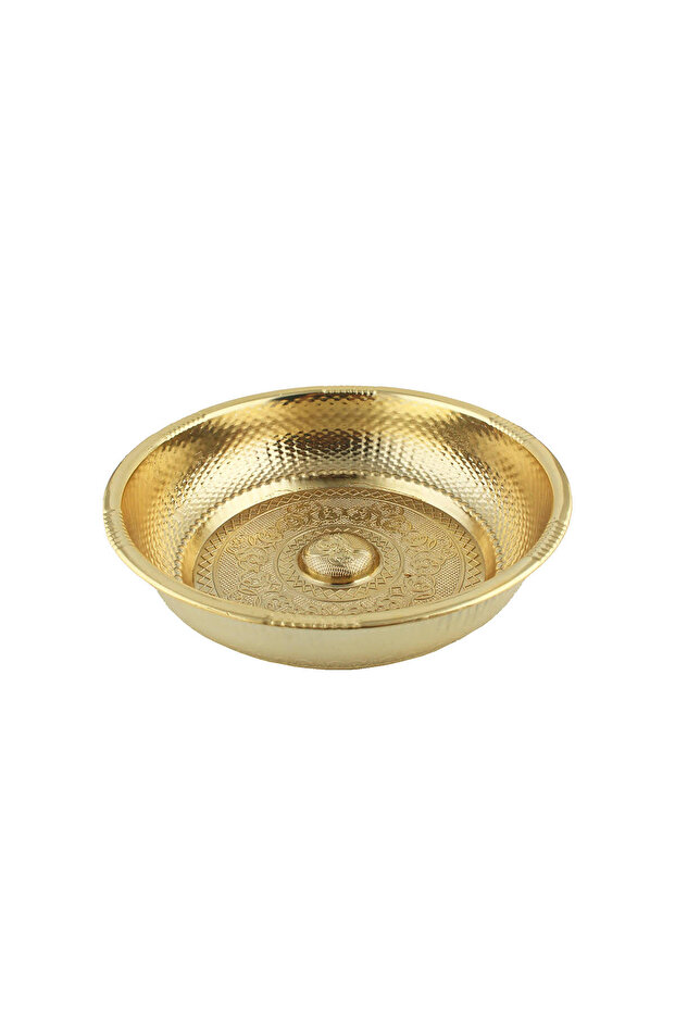 Gold Yellow Hammam Bowl Traditional Metal Kurna Bowl