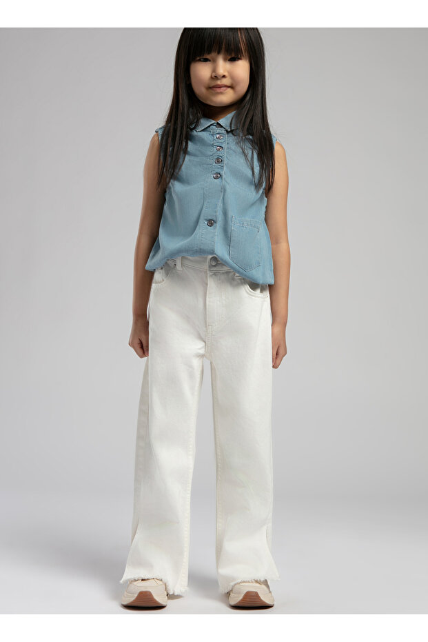 Maldives girl's jean pants white jean