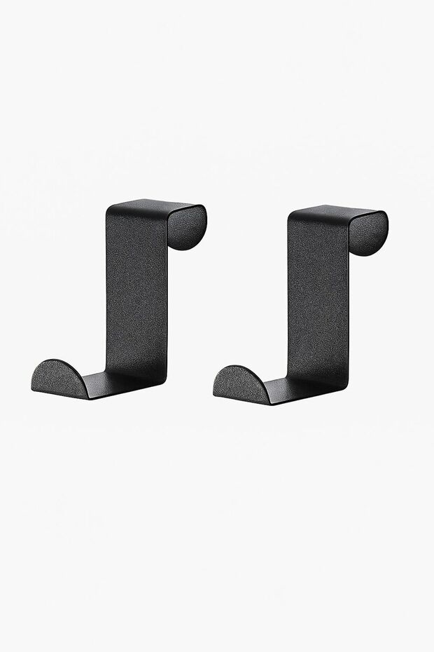 12 Adet SİYAH Mutfak Dolap Askısı Amerikan Kapı Arkası Askılığı Metal Askı Organizer - 3