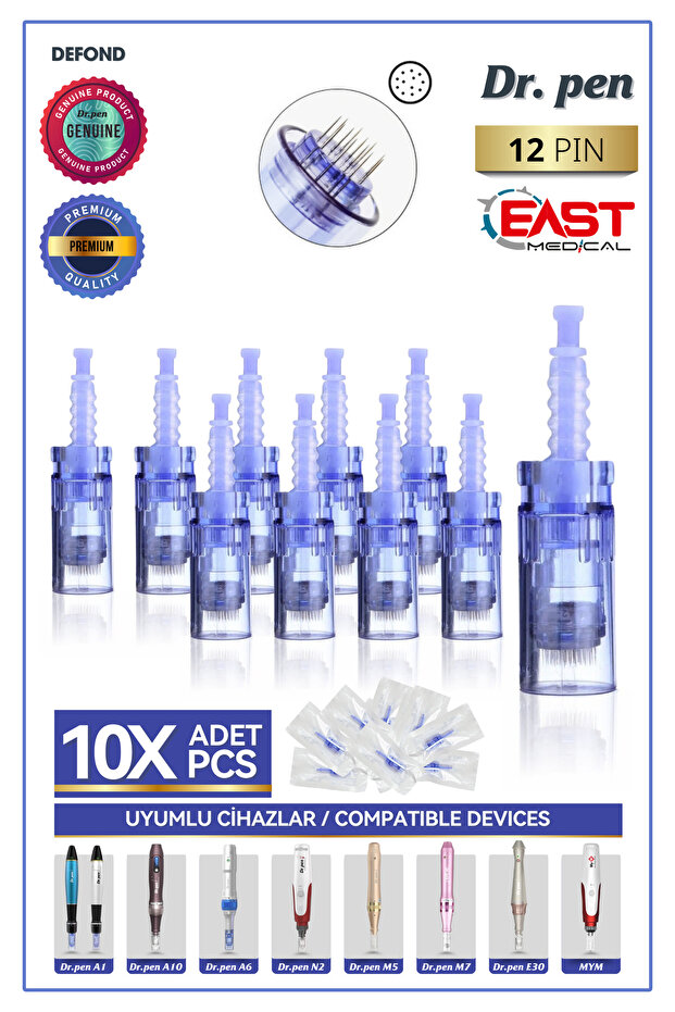 Dr Pen A6-a10-a1-n2-m5-m7-e30-mym Uyumlu Iğneleri 10 Adet Orijinal 12 pin Dermapen Iğne Kartuşu - 1
