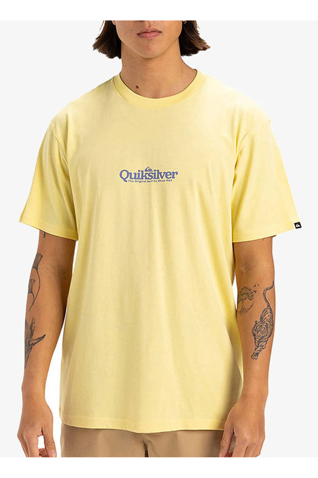 Eqyzt08062 Fineline Ss Yellow Crew Neck Regular Fit Men's T-Shirt