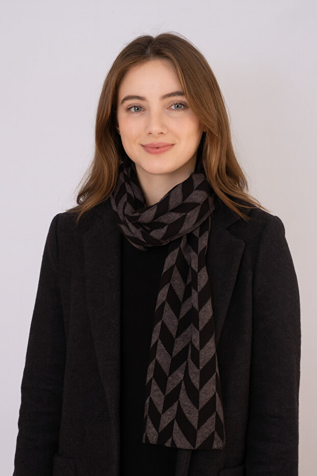 Patterned Knitwear Scarf - 1