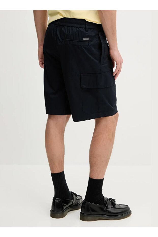 Siyah Erkek Normal Bel Regular Fit Chino Şort XM000150 AF11882 UB001 ŞORT - 4