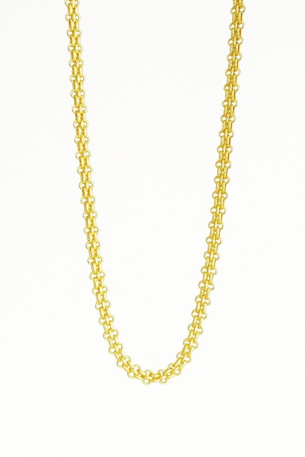 Steel Gold Thick Taiz Necklace 65 cm -no Darkening-