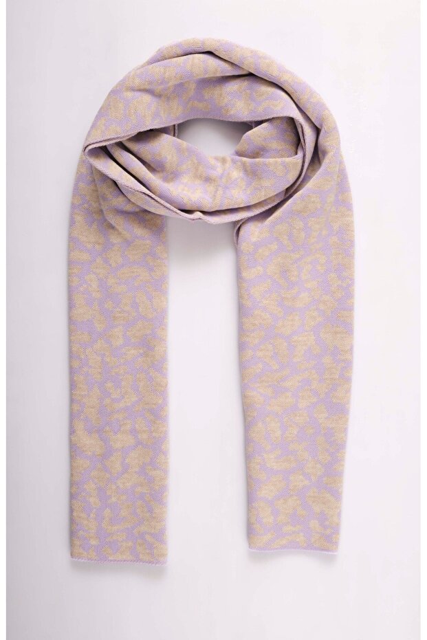 Leopar Desenli Triko Atkı - 4