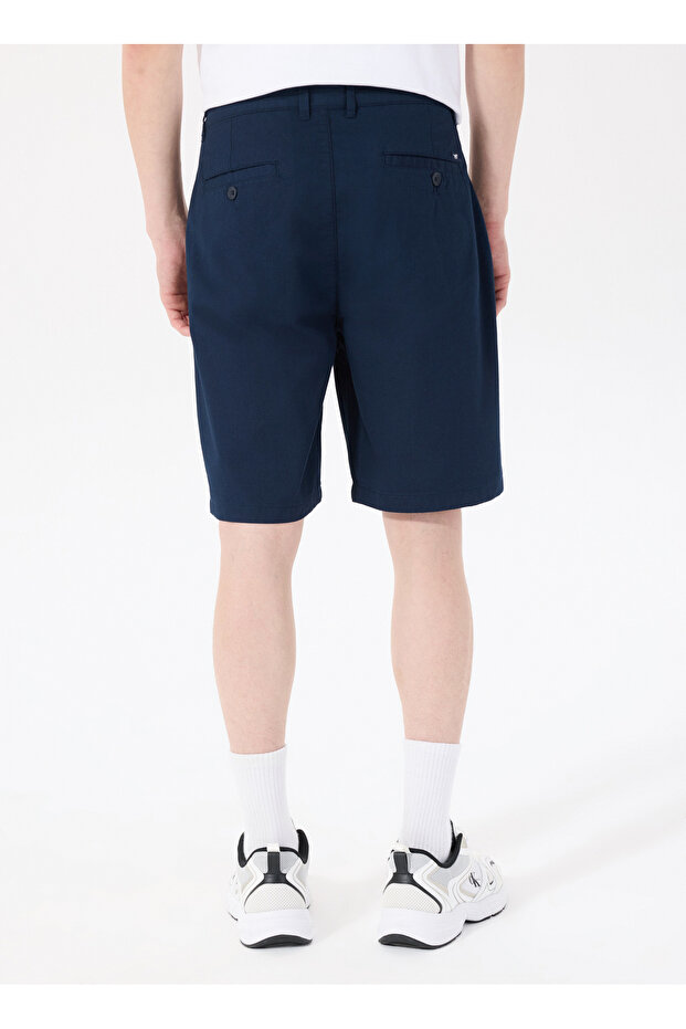Lacivert Erkek Normal Bel Regular Fit Chino Şort M5SM-SRT1104 - 5