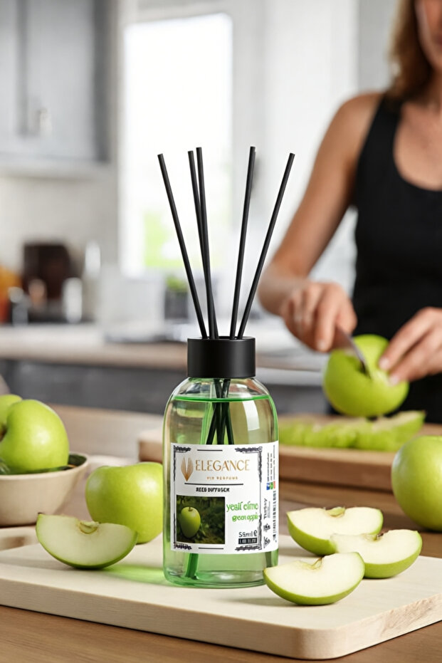 Yeşil Elma Reed Diffuser Bambu Çubuklu Oda Kokusu 55 ml - 4