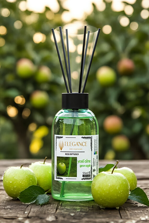Yeşil Elma Reed Diffuser Bambu Çubuklu Oda Kokusu 55 ml - 5