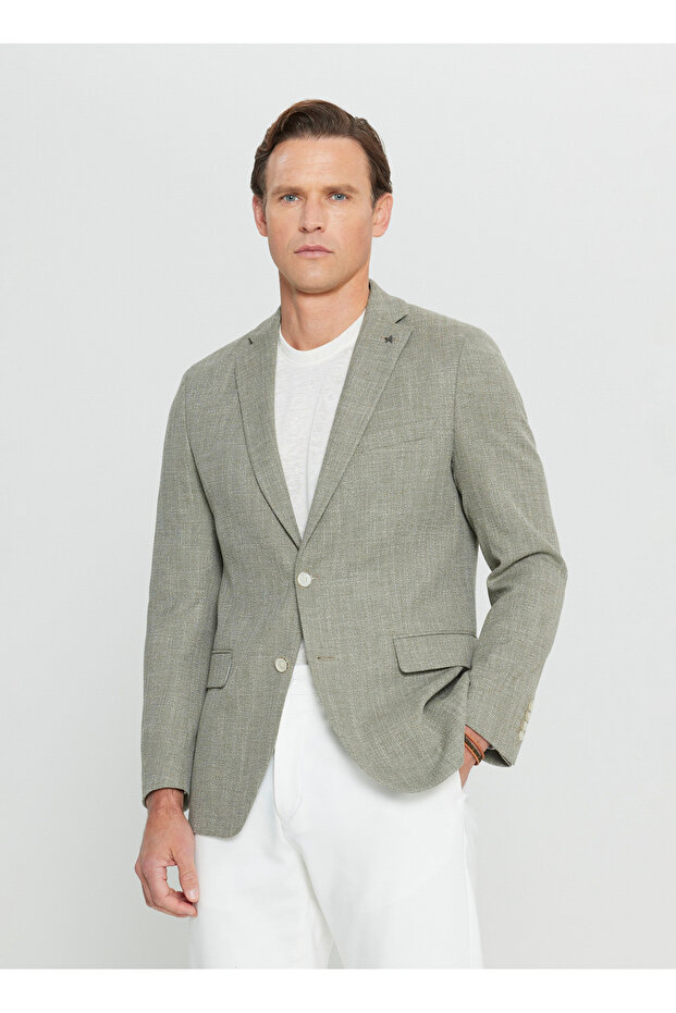 سترة Altınyıldız Classics Slim Fit كاكي للرجال ACE004252189_HAK