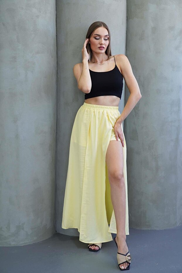 Fusta lungă cu deschidere galbenă - 1