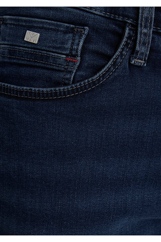 Nicholas Mavi Premium Gece Mavisi Jean Şort 0416087141 - 8