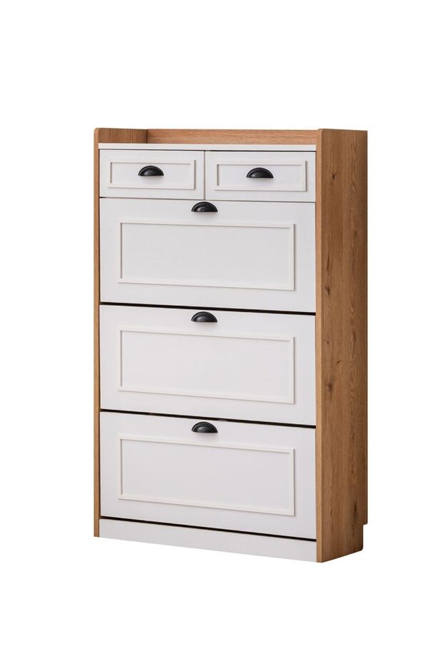 Ayakkabılık, Çırağan Ayakkabılık, Düşer Kapak Çekmeceli Ayakkabılık, Ceviz - 6