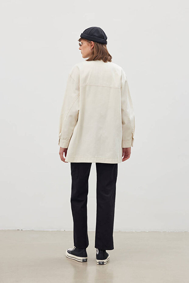 90S EKRU GABARDİN CEKET - 8