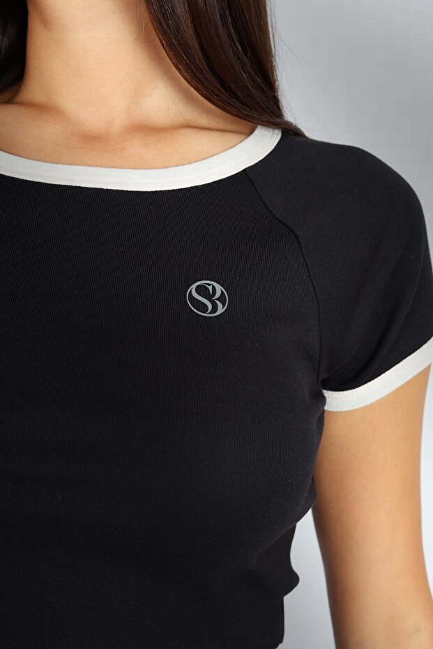 Regular Fit Crop Basic Kadın T-Shirt - 2