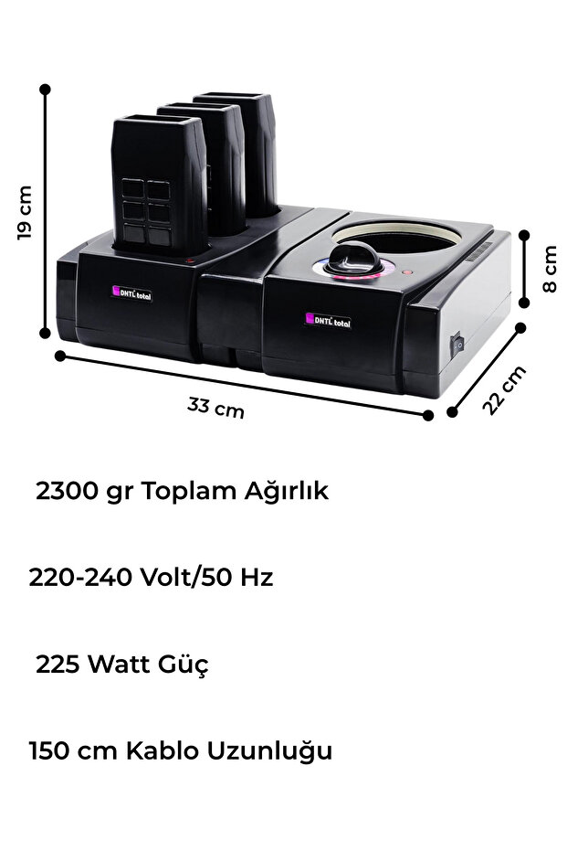 DntlTotal Trio Serisi 3+1 Profesyonel Kuaför/Berber Ağda Makinesi - 3