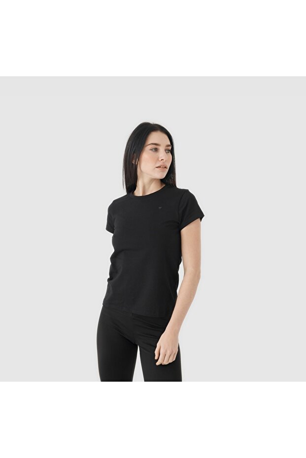 Siyah Kadın Basic T-Shirt [830007] - 2