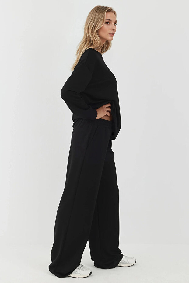 Modal Touch Geniş Paça Eşofman Altı - 5