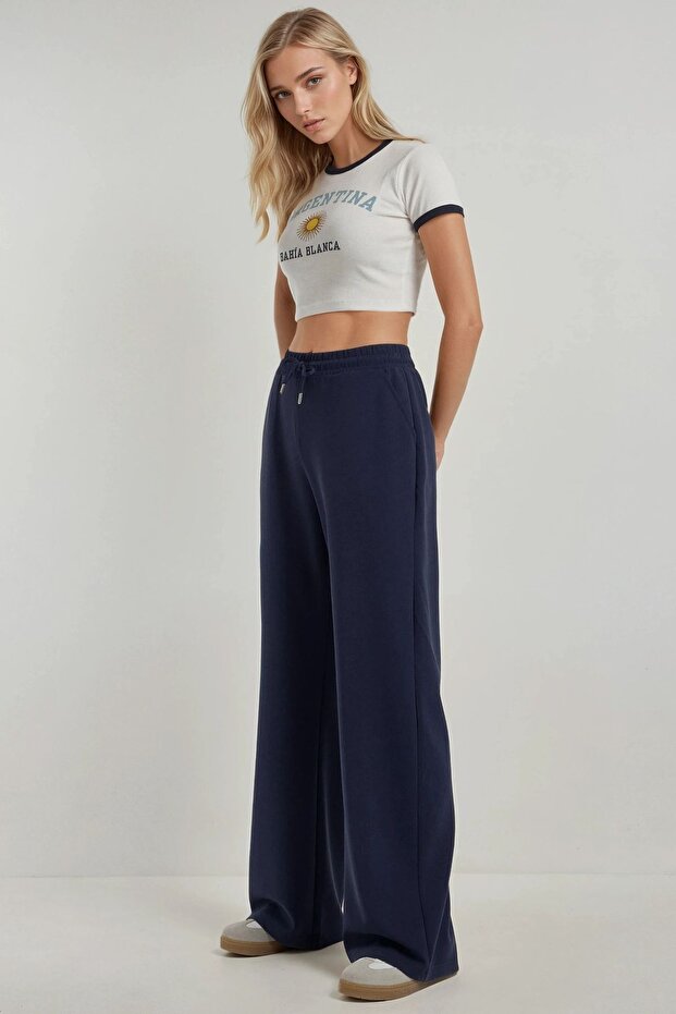 Modal Touch Geniş Paça Eşofman Altı - 5