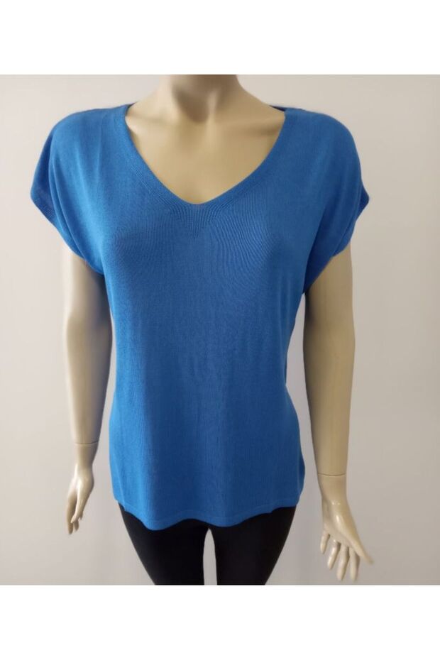 بلوزة مرسيريزيد بياقة على شكل حرف V - 3