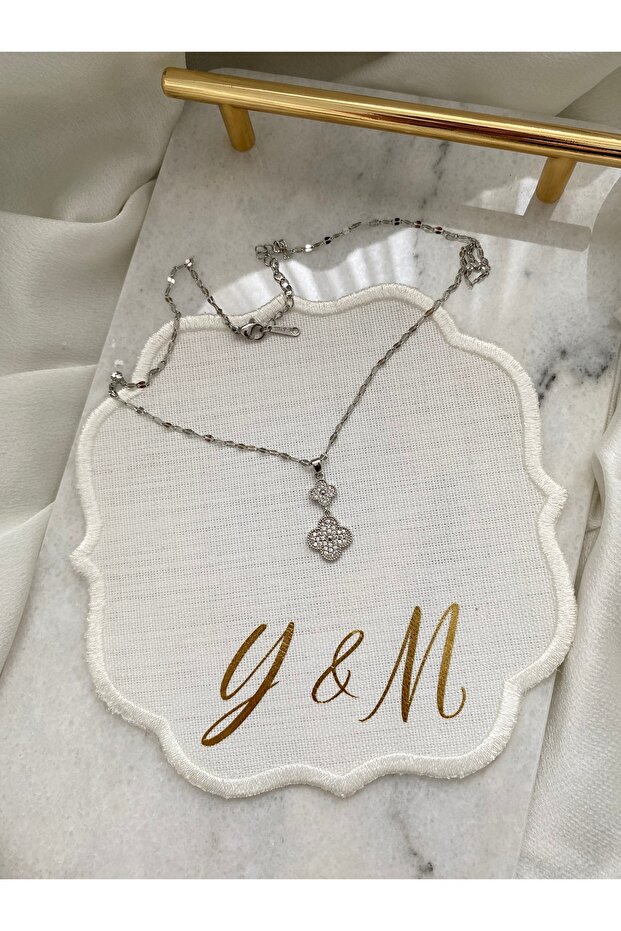 ÇELİK SİLVER YONCA KOLYE - 4