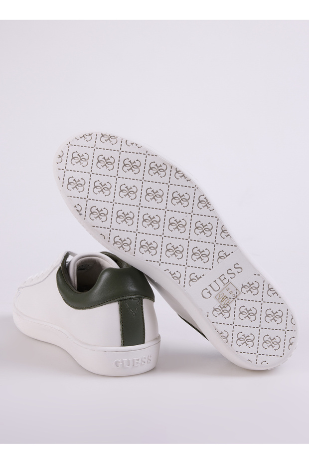 Beyaz-Yeşil Erkek Deri Sneaker FMTNOLFAB12 - 4