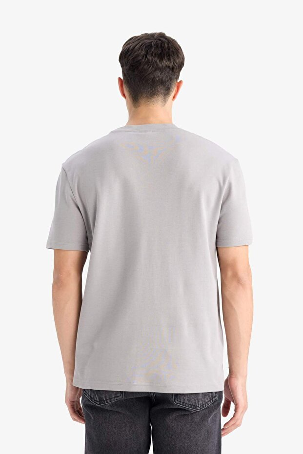 %100 Pamuk Regular Fit Bisiklet Yaka Basic Düz Kısa Kollu Tişört E7961AX25AU - 6