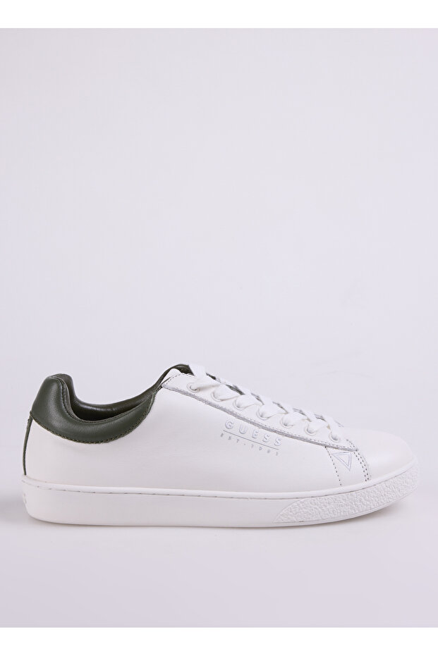 Beyaz-Yeşil Erkek Deri Sneaker FMTNOLFAB12 - 1