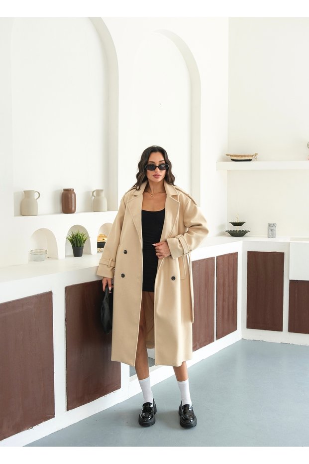 Women's Premium Winter Waist Belted Cashmere Coat