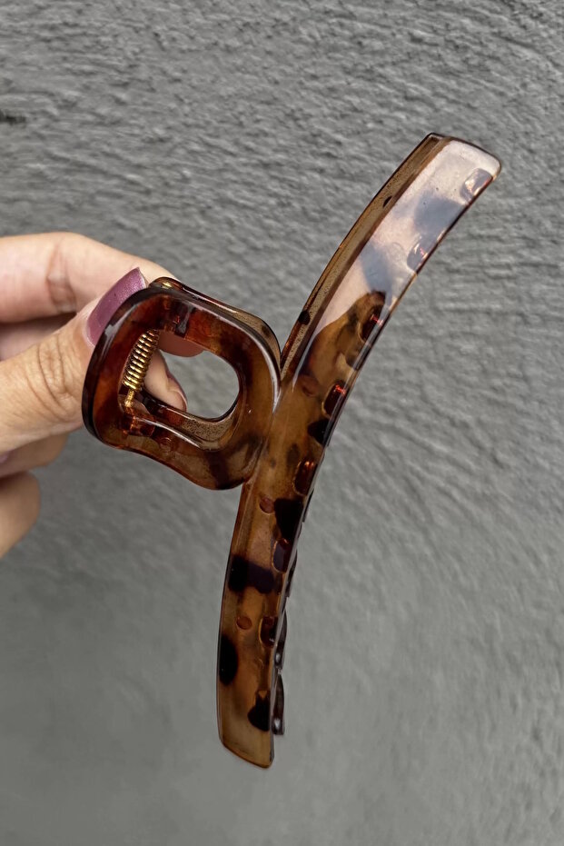 مشبك مزلاج بنقشة الفهد البني - 2