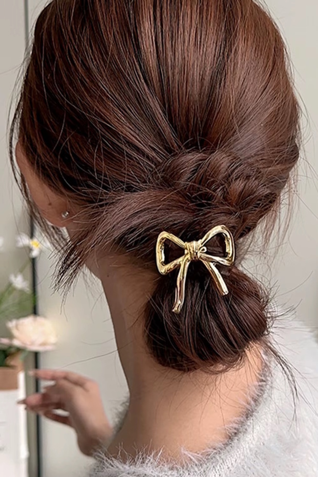 Gold Color Metal Ribbon Figured Rubber Buckle