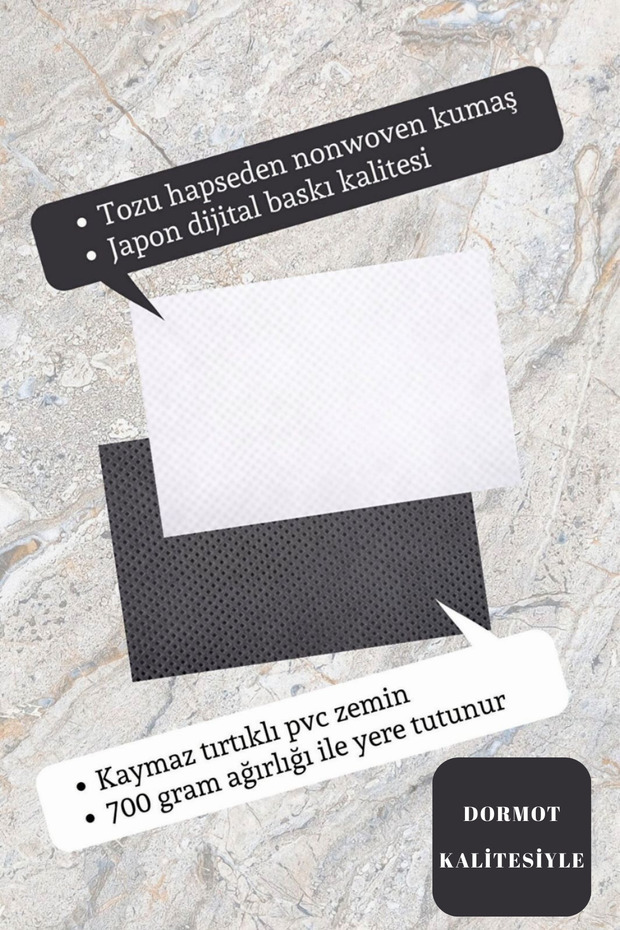 Modern Dijital Baskı Gri Stres Getirmek Yasak Kapı Önü Paspas 70x45cm - 4