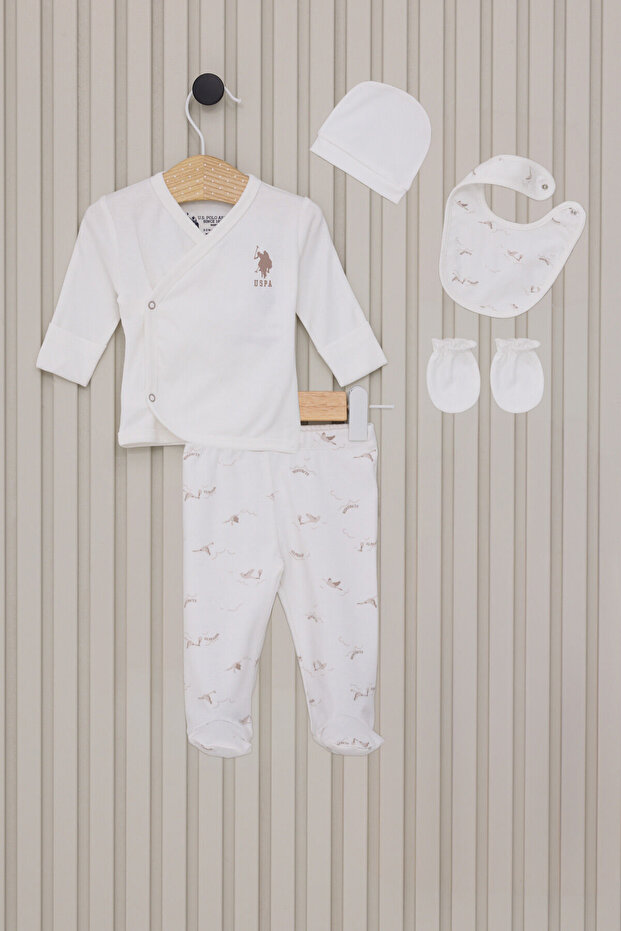 Baby Boy Crew Neck Pigment Printed Winter Regular Fit White Hospital Release Usb2017-C-V1