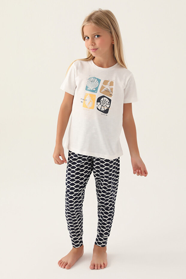 Devojčin set belih pidžama - 1