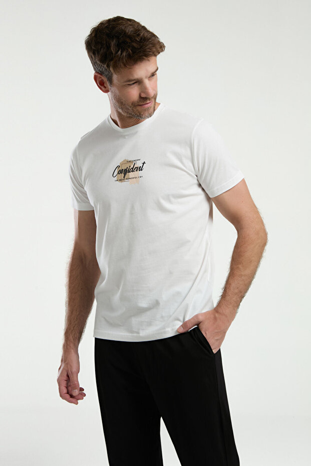 Ανδρικό σετ πιτζάμες λευκό - 1