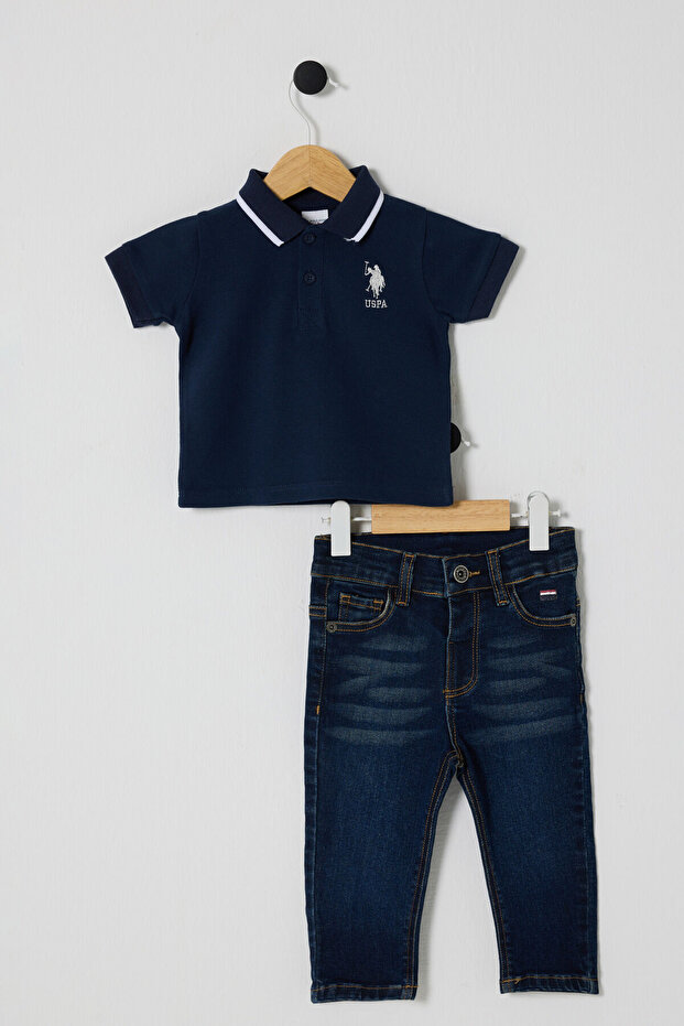 U.S. Polo Assn Baby Boy Navy Blue Set