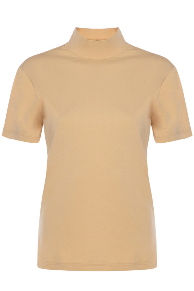 Women's Short Sleeve Cotton Stretch Fabric Skin Turtleneck Bodysuit Undershirt 3257