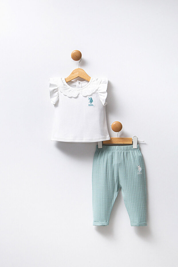 U.S. Polo Assn Baby Girl White Set