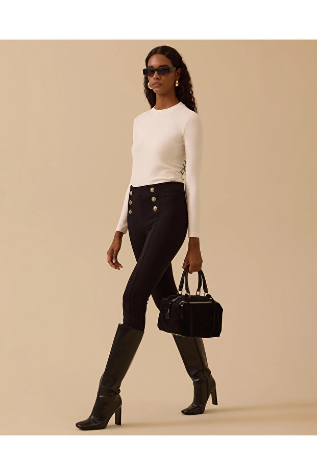 Yuvarlak Yaka Uzun Kollu Basic Tişört - 1