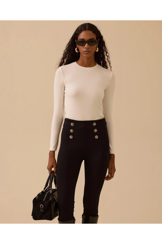 Yuvarlak Yaka Uzun Kollu Basic Tişört - 3