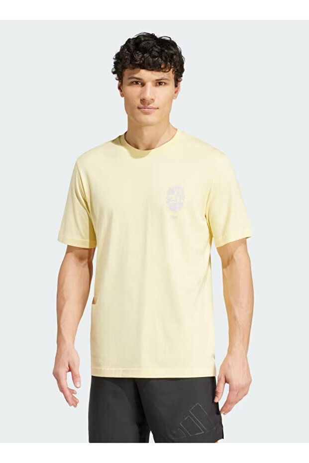 IW0133 M YOGA G T Sarı Erkek Yuvarlak Yaka Normal Kalıp T-Shirt - 1